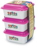 CONJUNTO de POTES ROSA P 3 PEÇAS. Cod.627