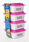 CONJUNTO de POTES ROSA P 4 PEÇAS. Cod.624