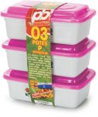 CONJUNTO de POTES P 3 PEÇAS -350 ML - RETANGULAR Cod.527