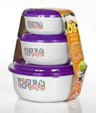 CONJUNTO de POTES P 3 PEÇAS ROXO - REDONDO. Cod.421
