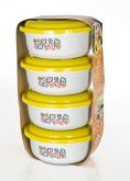 CONJUNTO de POTES P AMARELO 4 PEÇAS REDONDO. Cod.424
